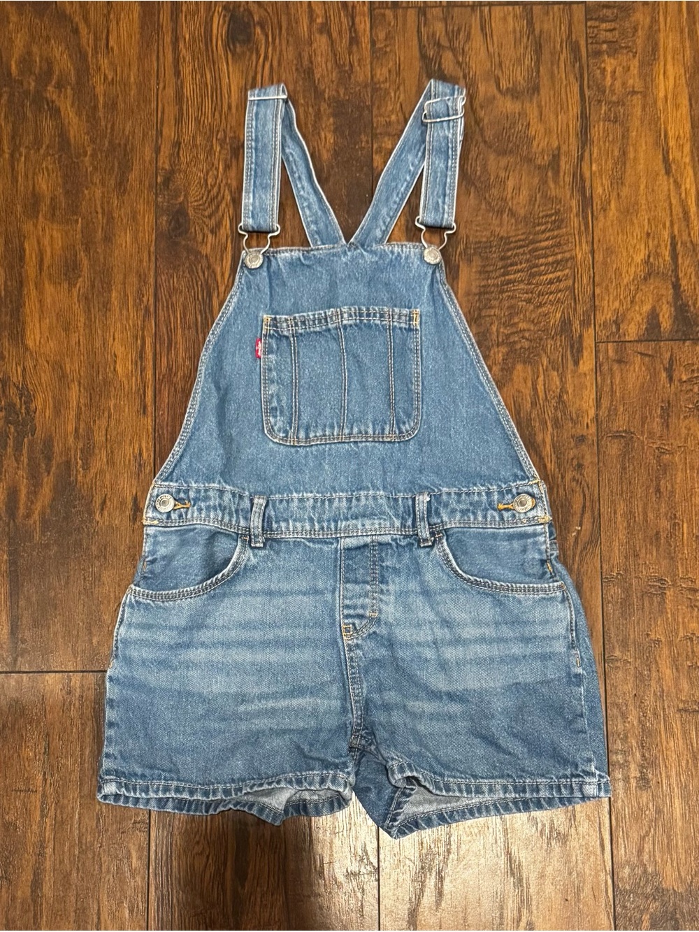 Levi’s Girls Denim Shortalls Size L 12/14 Overall Shorts